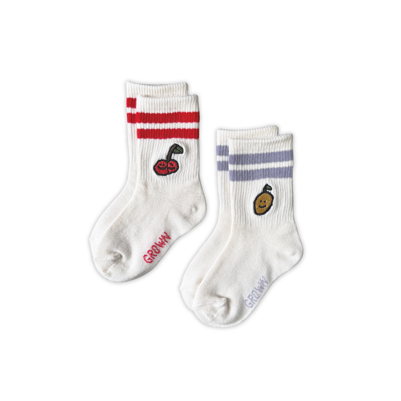 Grown 2-Pack Fruit Salad Cotton Socks - Milk