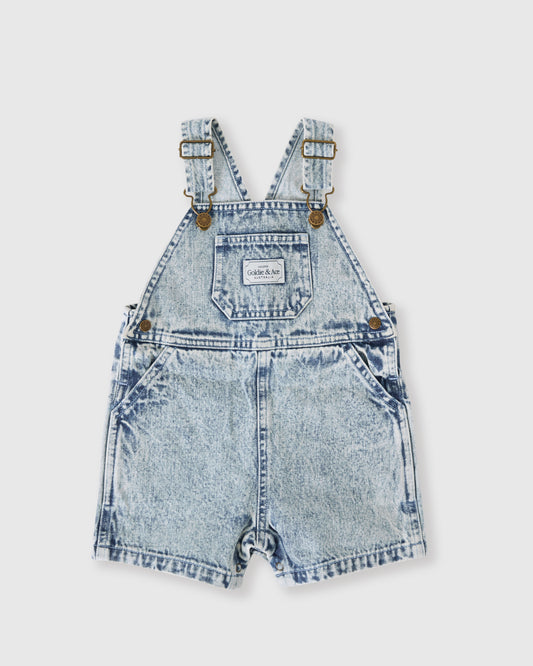 Goldie + Ace Burton Vintage Washed Denim Overalls Light Denim