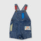 Goldie + Ace Primary Pop Burton Denim Overalls Dark Denim