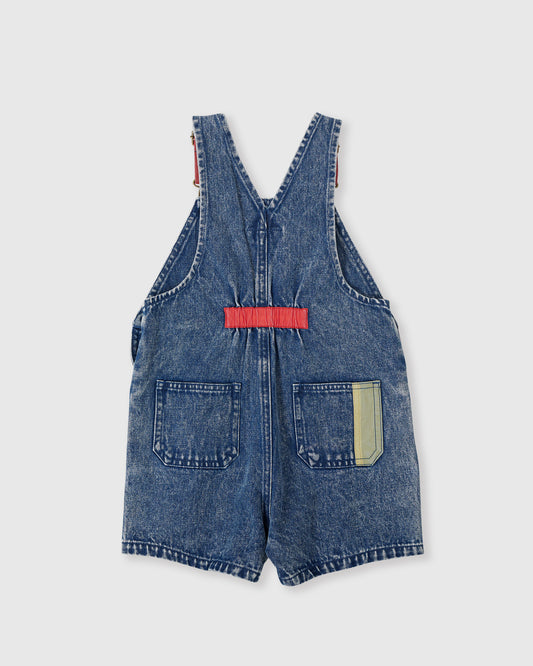 Goldie + Ace Primary Pop Burton Denim Overalls Dark Denim