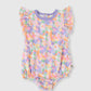 Goldie + Ace Pastel Bouquet Frill Bubble Romper Lilac Multi