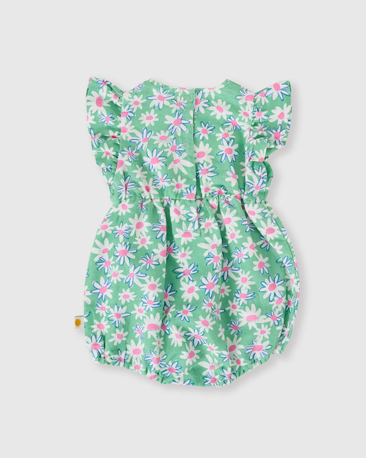 Goldie + Ace Daisy Patch Lani Romper Moss
