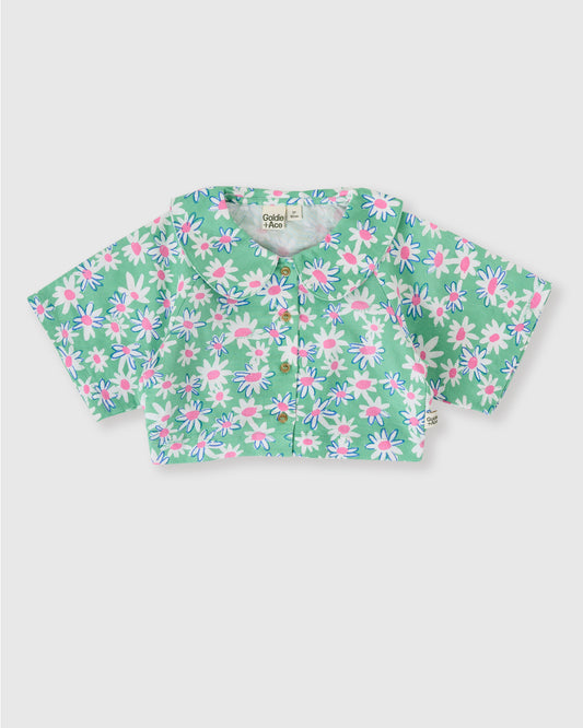 Goldie + Ace Daisy Patch Abigail Blouse Moss