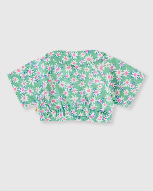 Goldie + Ace Daisy Patch Abigail Blouse Moss
