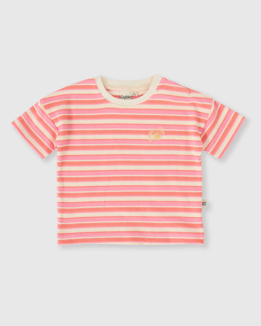 Goldie + Ace Watermelon Stripe T-Shirt Pink / Peach