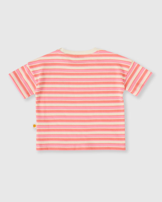 Goldie + Ace Watermelon Stripe T-Shirt Pink / Peach