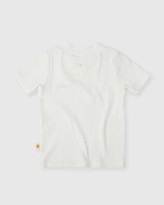 Goldie + Ace Embroidered Rib T-Shirt White
