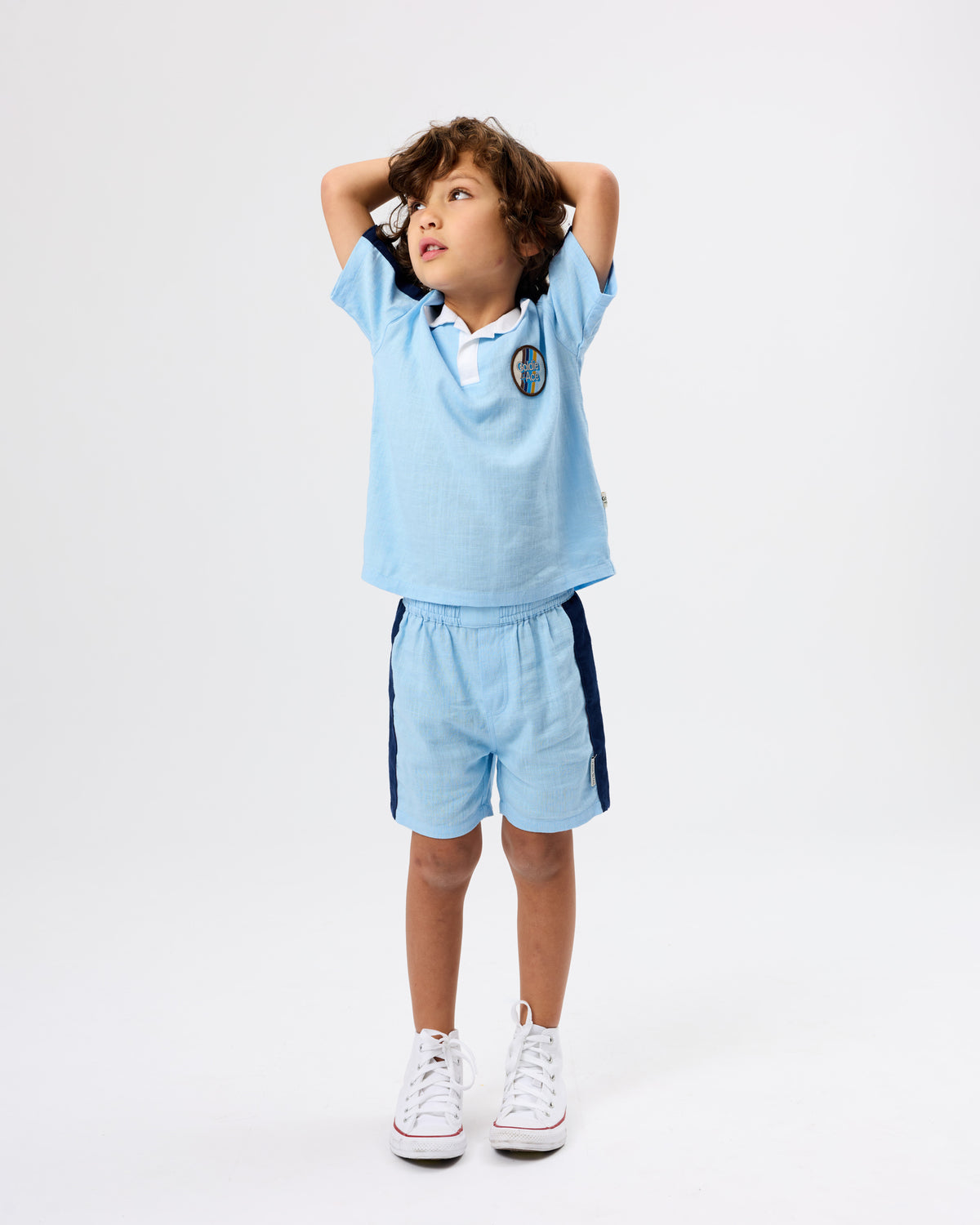 Goldie + Ace Panel Linen Blend Shorts