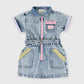 Goldie + Ace Pastel Pop Piper Denim Belted Dress Light Denim