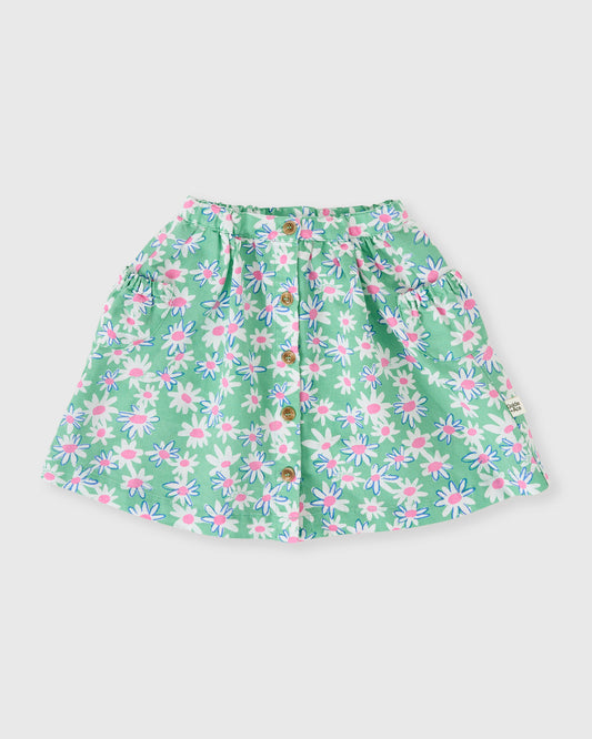 Goldie + Ace Daisy Patch Presley Pocket Skirt Moss