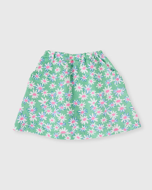 Goldie + Ace Daisy Patch Presley Pocket Skirt Moss