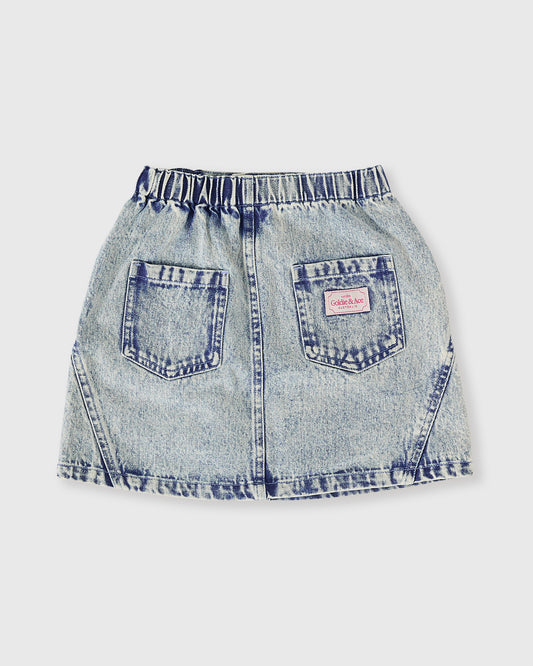 Goldie + Ace Esta A-Line Denim Skirt Light Denim
