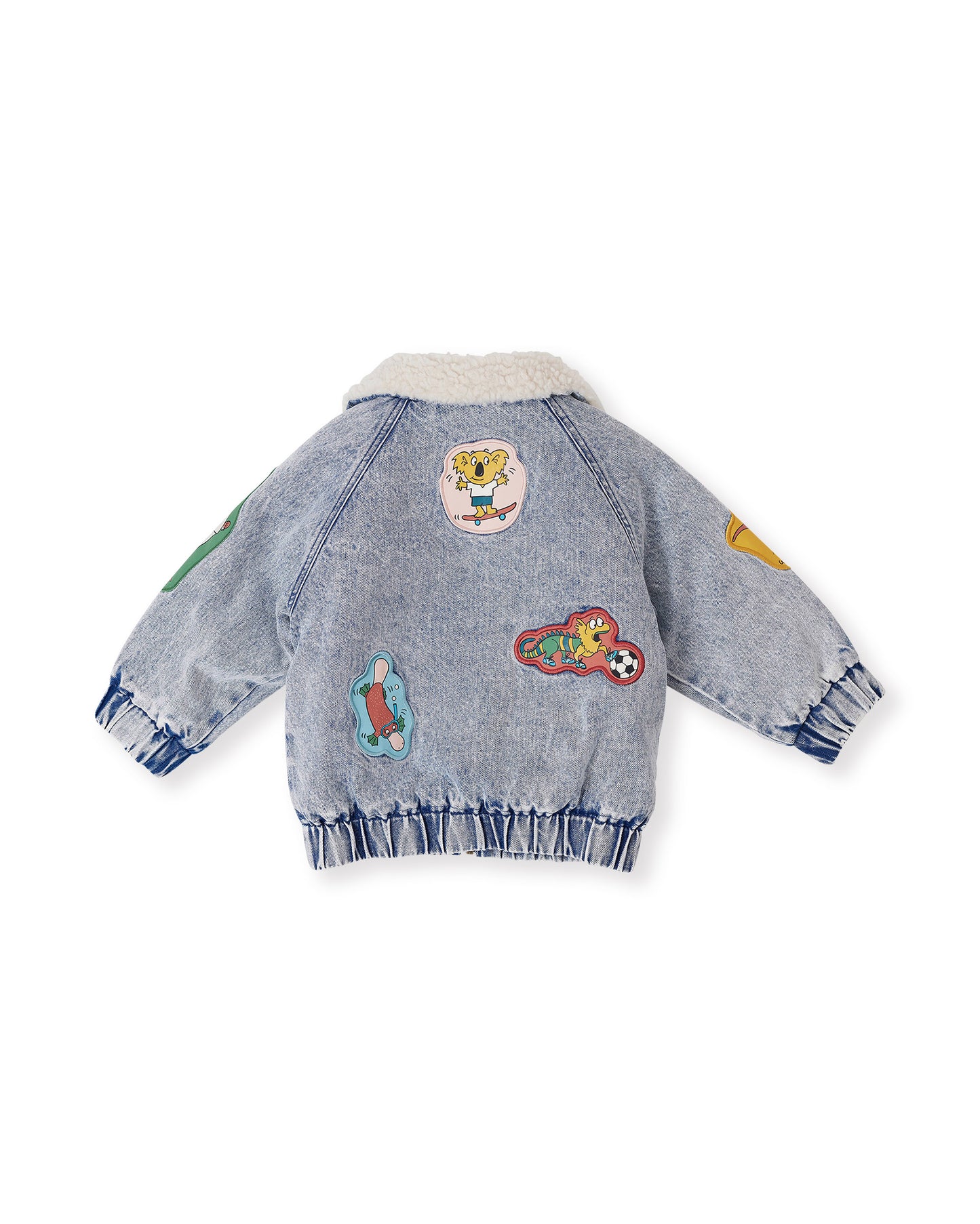 Goldie + Ace Ari Denim Sherpa Jacket Blue Denim