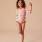 Goldie + Ace Fruit Salad Long Sleeve Swimsuit Peach Multi