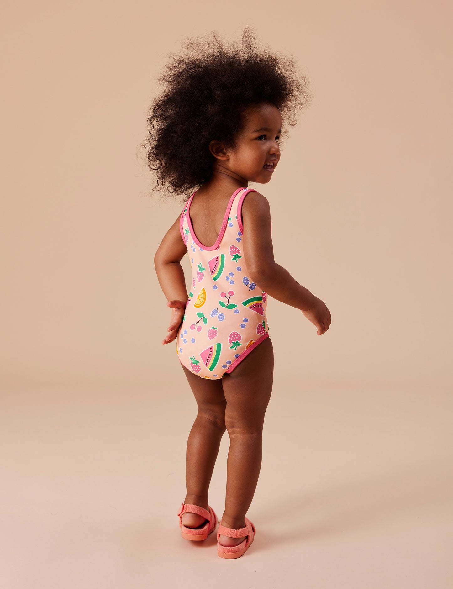 Goldie + Ace Fruit Salad Scoop Back Bathers Peach Multi