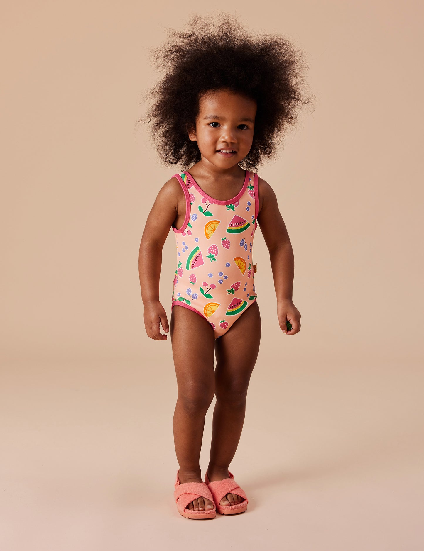 Goldie + Ace Fruit Salad Scoop Back Bathers Peach Multi