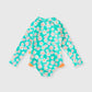 Goldie + Ace Daisy Patch Long Sleeve Frill Swimsuit