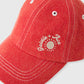 Goldie + Ace Tate Embroidered Denim Cap Apple Red