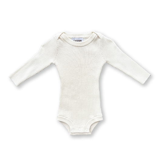 Organic Ribbed Bodysuit Raw