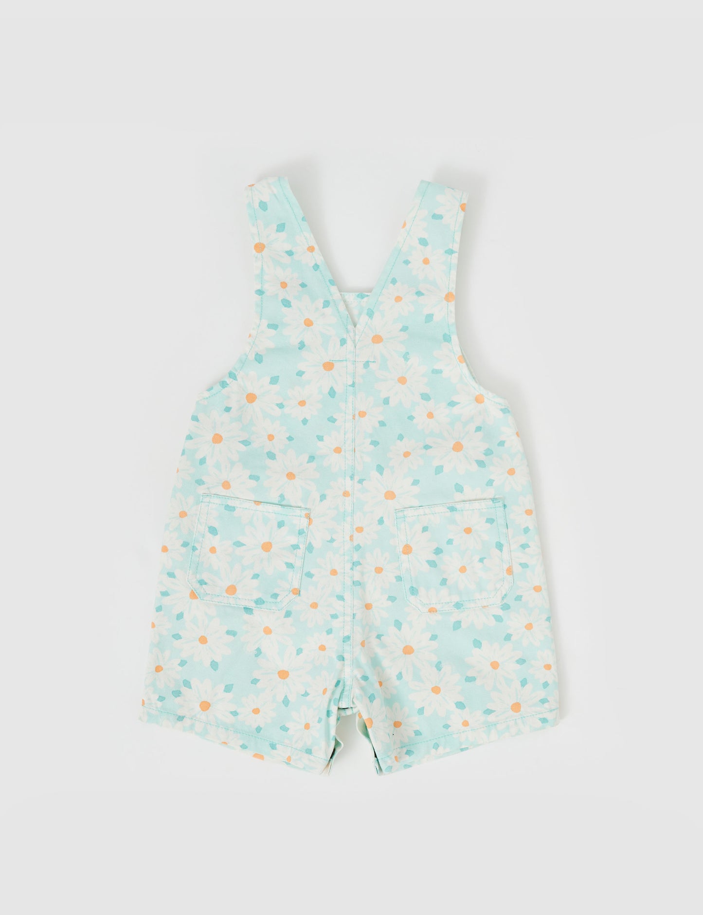 Goldie + Ace Burton Daisy Delight Denim Overalls Lagoon