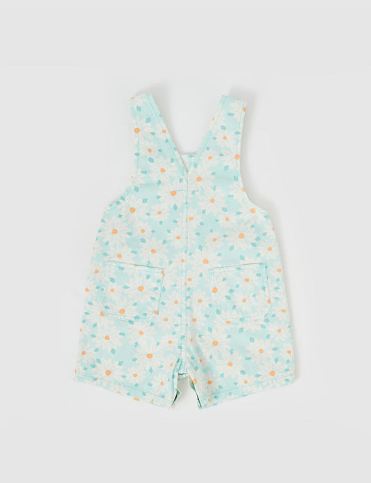 Goldie + Ace Burton Daisy Delight Denim Overalls Lagoon