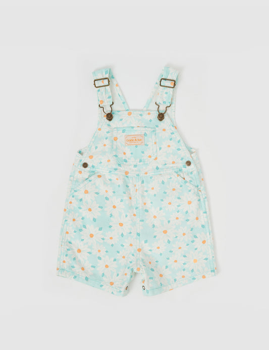 Goldie + Ace Burton Daisy Delight Denim Overalls Lagoon