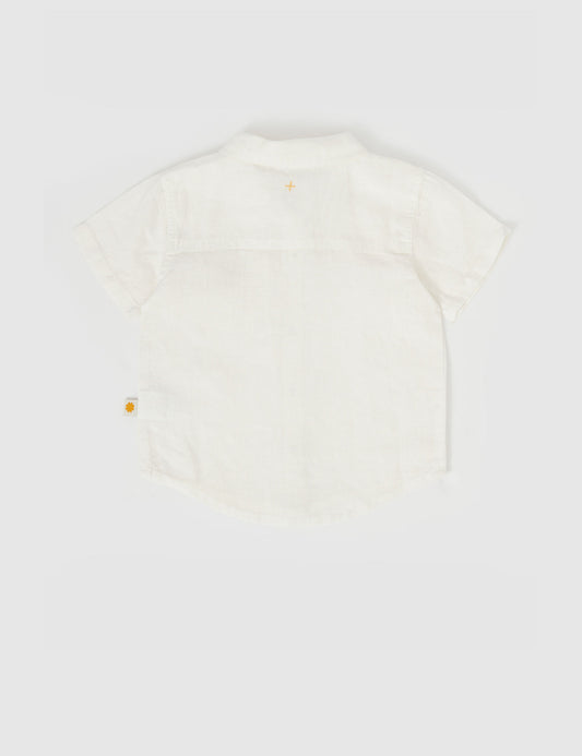 Goldie + Ace Holiday Linen Shirt Ivory