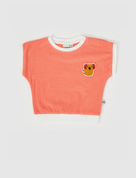 Goldie + Ace Koala Hug Terry Towelling Relaxed Tee Melon