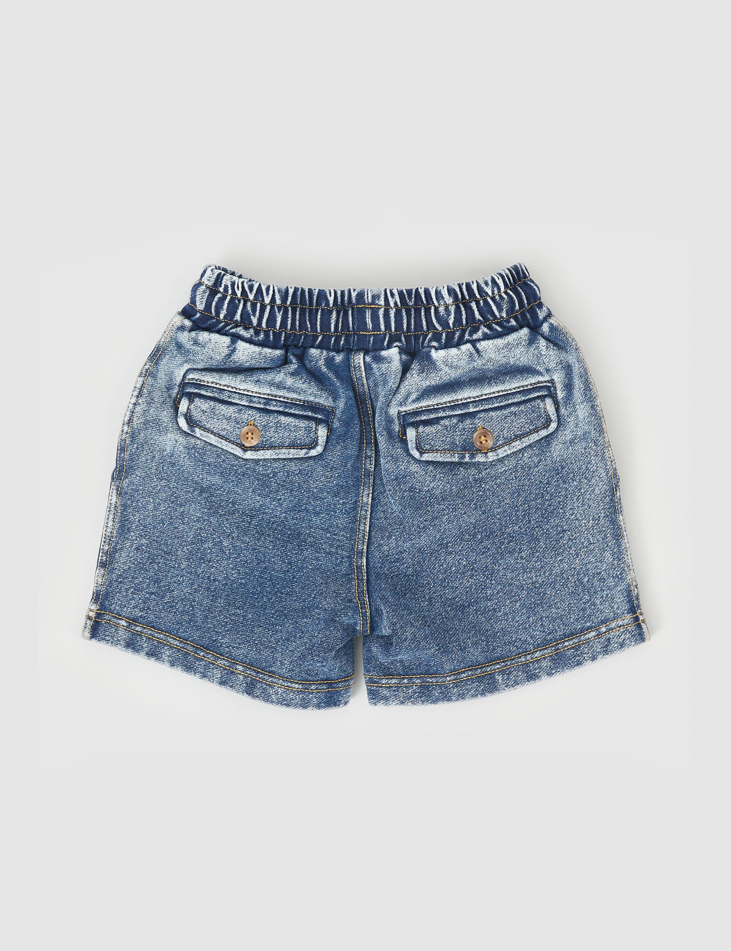 Goldie + Ace Noah French Terry Denim Look Shorts Dark Denim