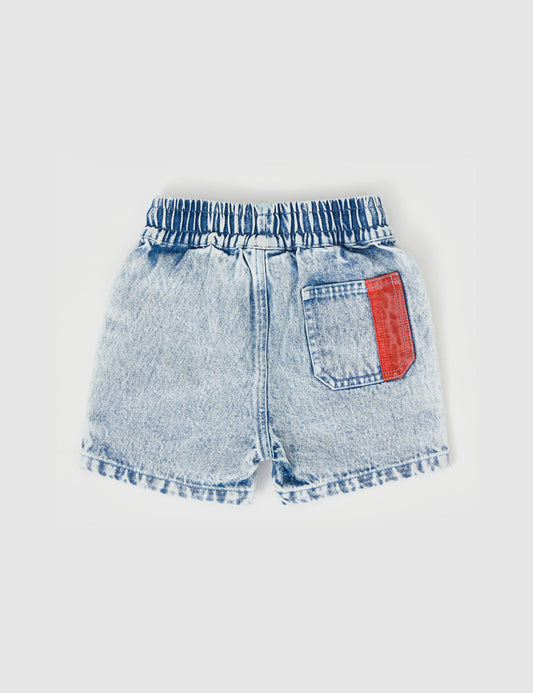 Goldie + Ace Noah Colour Pop Cargo Denim Shorts Light Denim