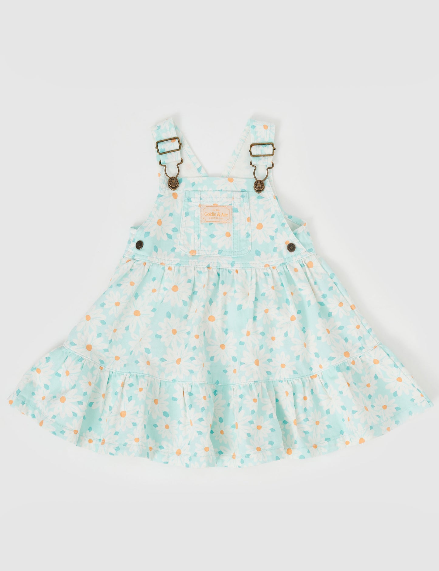 Goldie + Ace Tully Tiered Pinafore Dress Daisy Delight Lagoon