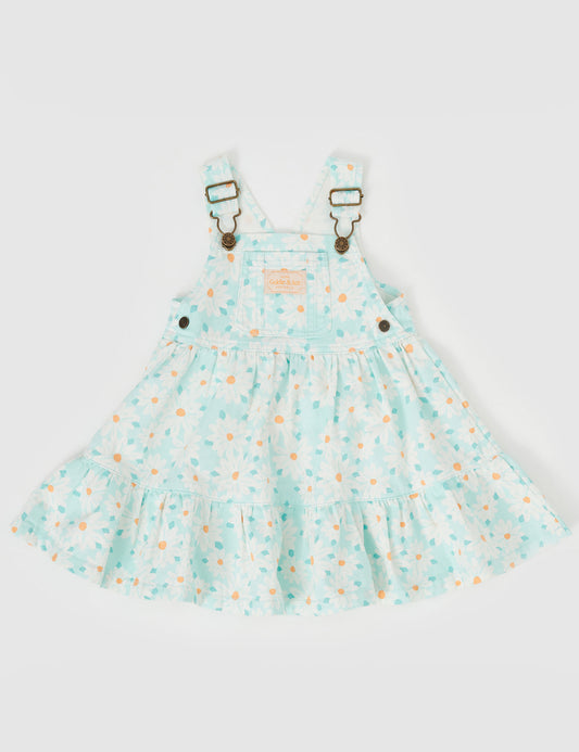 Goldie + Ace Tully Tiered Pinafore Dress Daisy Delight Lagoon