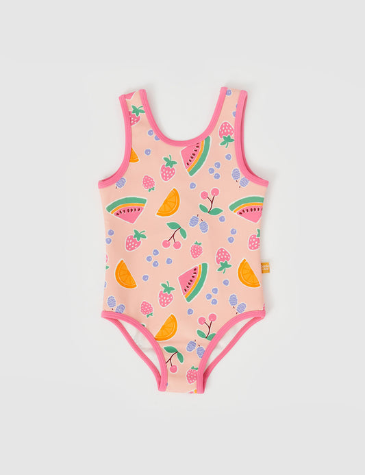 Goldie + Ace Fruit Salad Scoop Back Bathers Peach Multi