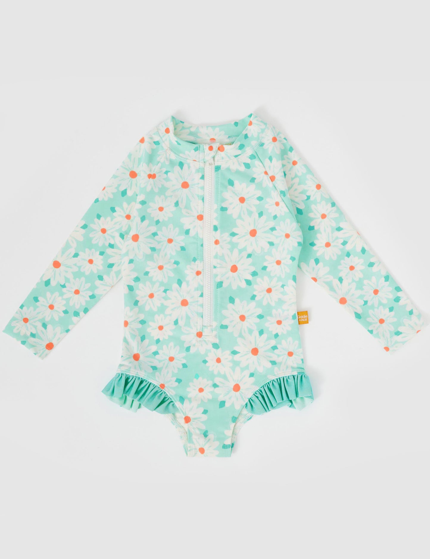 Goldie + Ace Daisy Delight Long Sleeve Swimsuit Lagoon