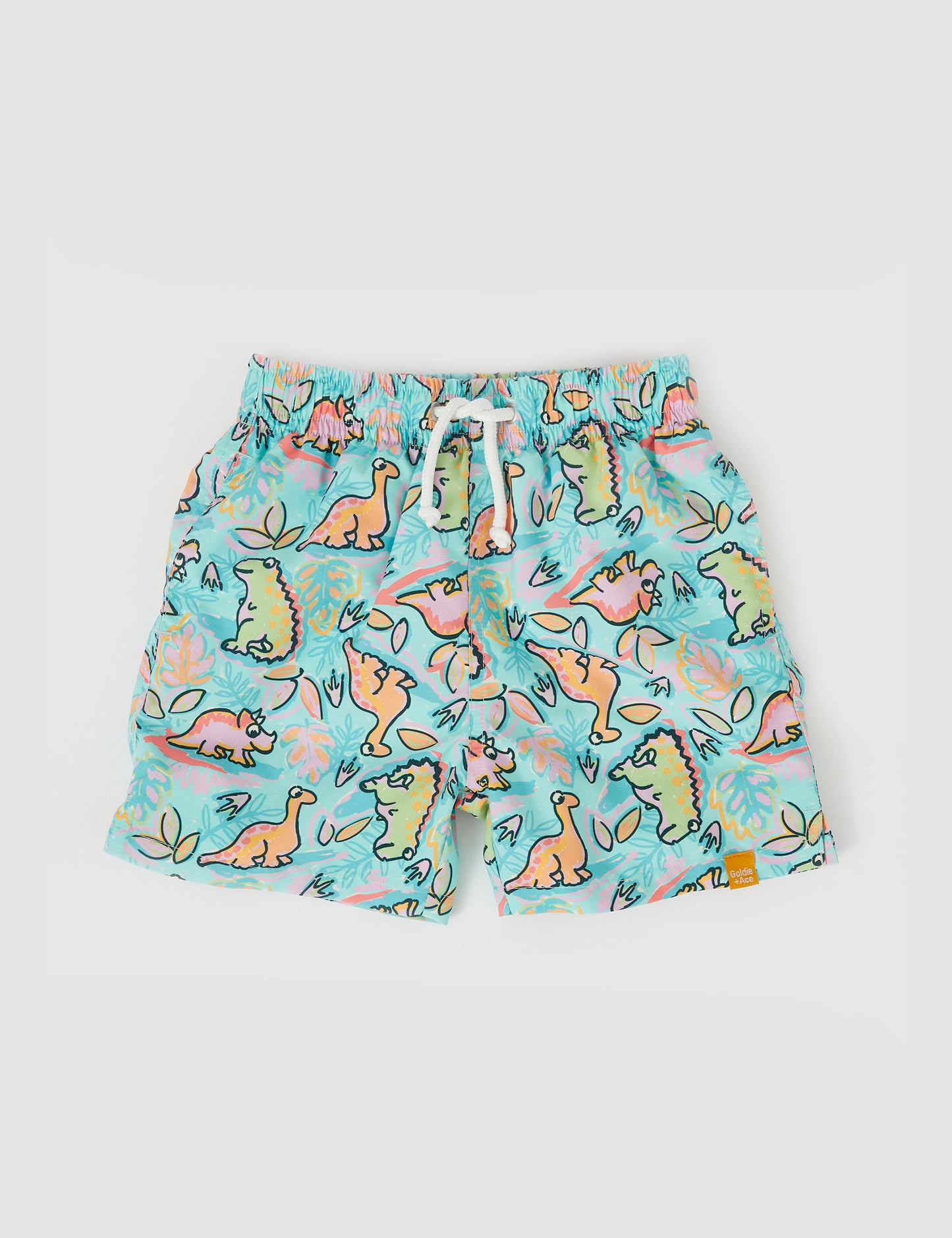 Goldie + Ace Dino Jungle Board Shorts Sea Foam