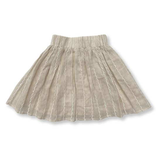 Grown Embroidered Wiggle Tutu Skirt Tan