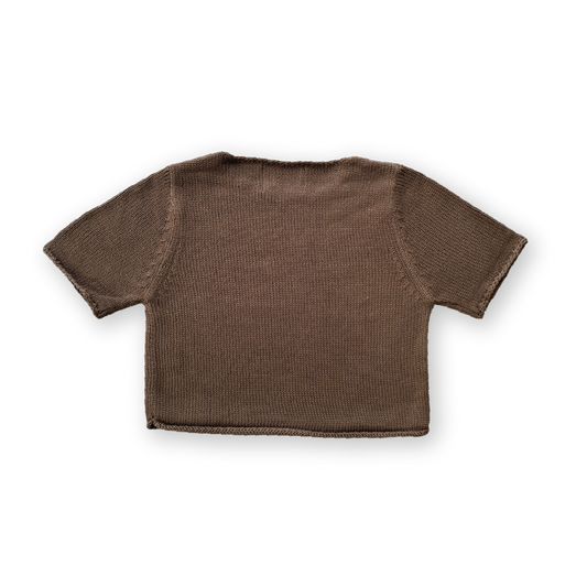 Grown Blanket Stitch Knitted Tee Cafe