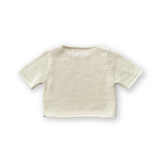 Grown Blanket Stitch Knitted Tee Dune