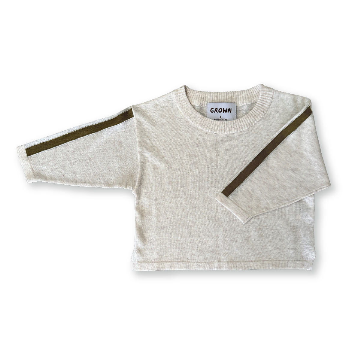 Grown Long Sleeve Stripe Tee Coconut