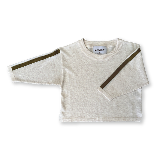 Grown Long Sleeve Stripe Tee Coconut