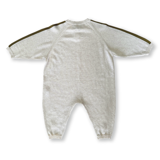 Grown Stripe Sleeve Starsuit Coconut