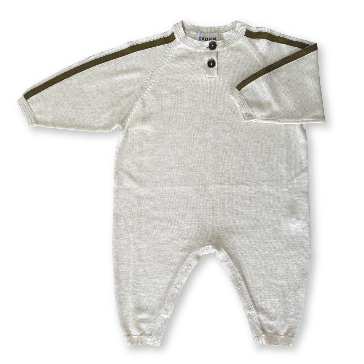 Grown Stripe Sleeve Starsuit Coconut