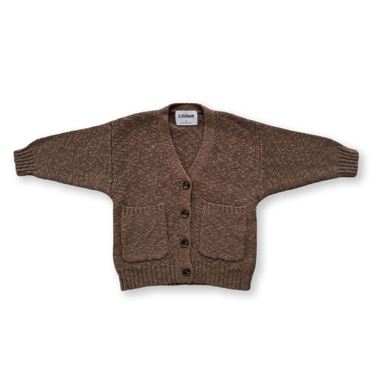 Grown Textured Cardigan Mud