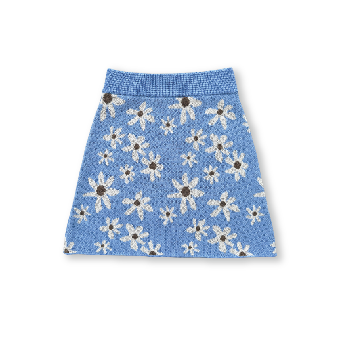 Grown Wild Flower Knit Skirt Sky