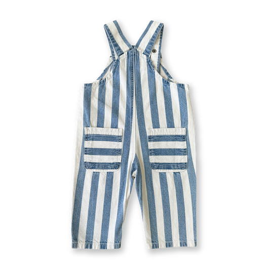 Grown Denim Stripe Overalls