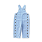 Grown Organic Embroidery Posy Overalls Ice Blue
