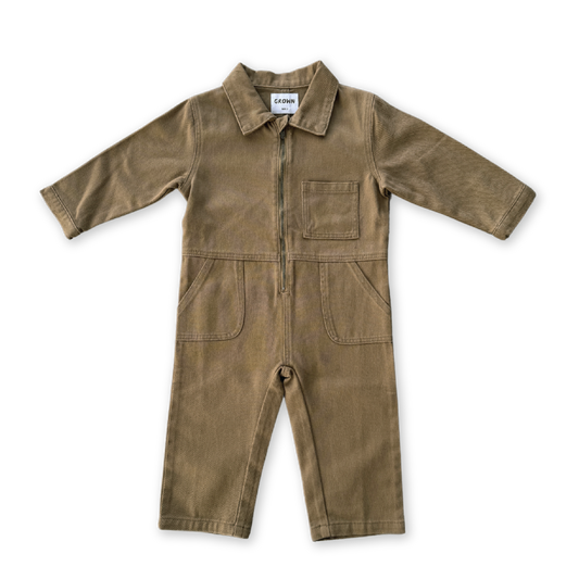 Grown Organic Zip Boilersuit Coffee