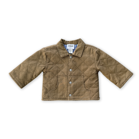 Grown Organic Quilted Denim Jacket Coffee