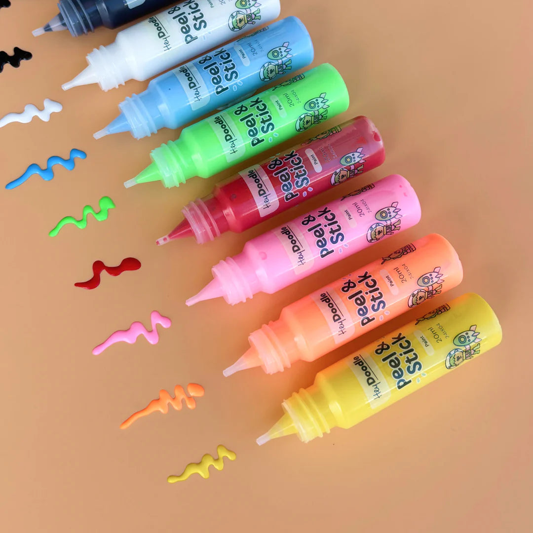Hey Doodle Peel & Stick Solid Paint Easy Peel and Stickable Colours
