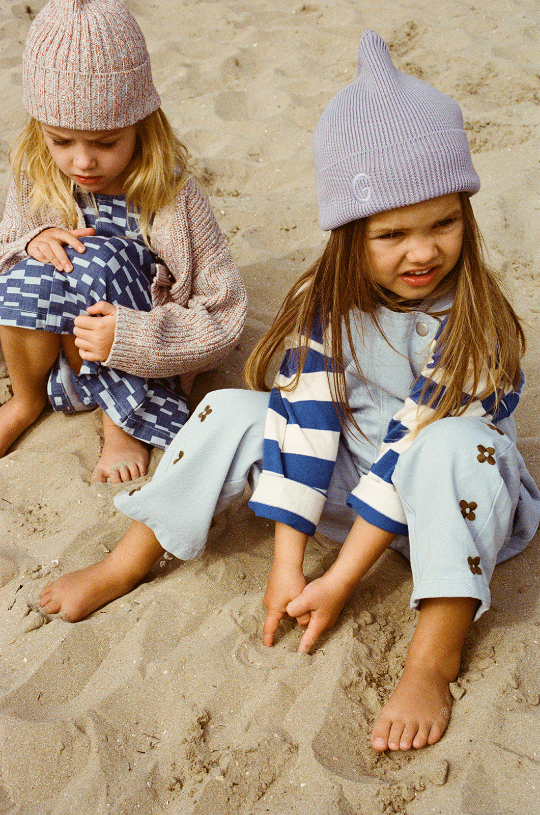Grown Organic Embroidery Posy Overalls Ice Blue